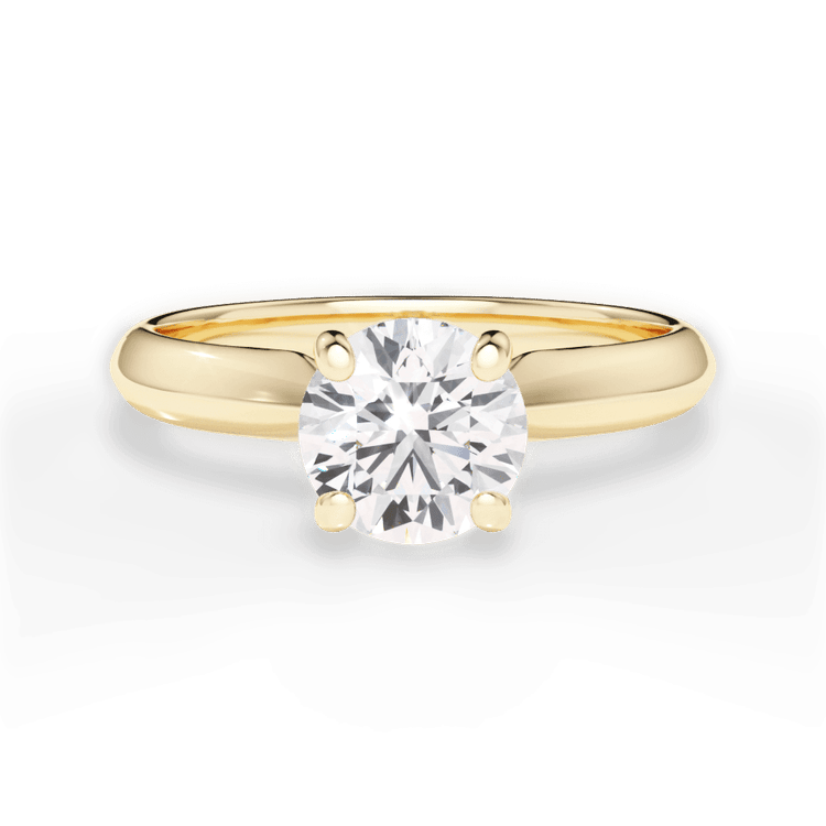 The Zoya Round Cut 18kt Yellow Gold Solitaire Knife-Edge Engagement Ring