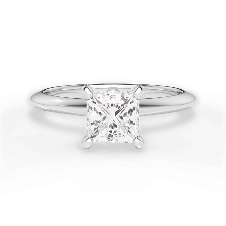 The Milena Pear Shaped Platinum Solitaire Knife-Edge Engagement Ring