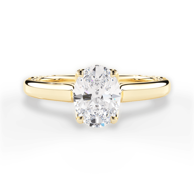 The Kenzie Oval Cut 18kt Yellow Gold Solitaire Diamond Braided Engagement Ring