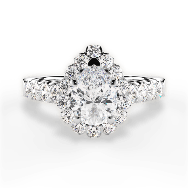 The Cesia Princess Cut Platinum Masterwork Halo Diamond Band Engagement Ring