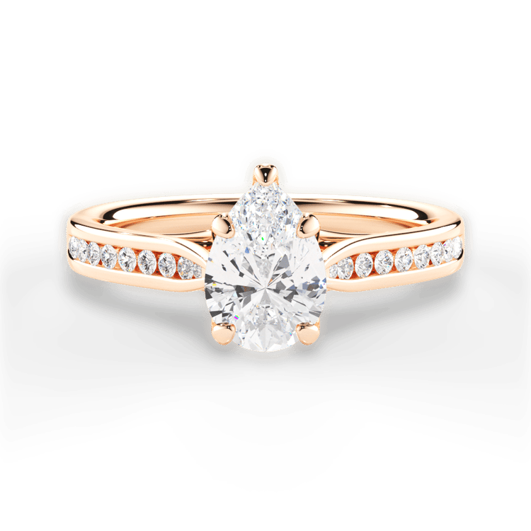 The Imani Princess Cut 18kt Rose Gold Channel-Set Diamond Engagement Ring