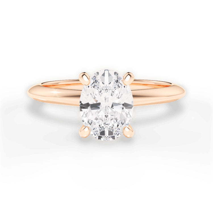 The Sybil Oval Cut 18kt Rose Gold Solitaire Knife-Edge Engagement Ring