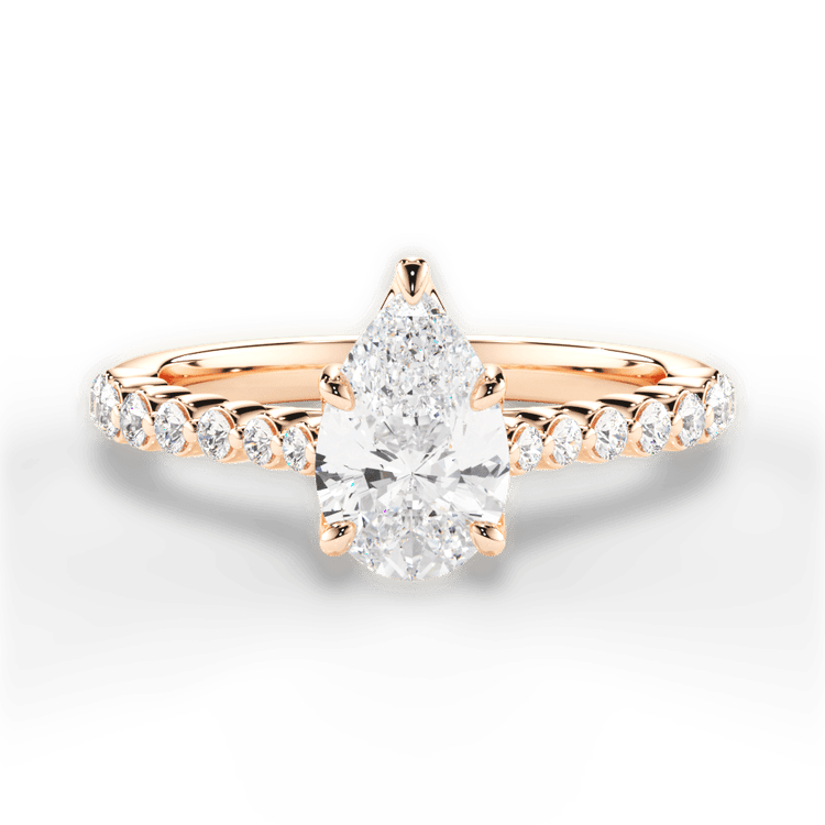 The Mikaela Princess Cut 18kt Rose Gold Floating Diamond Engagement Ring