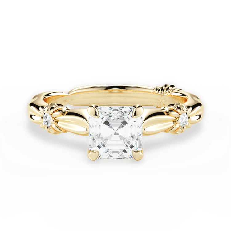 The Edith Asscher Cut 18kt Yellow Gold Ribbon Engagement Ring