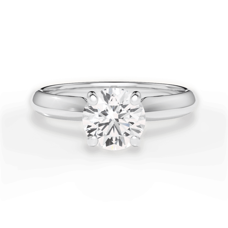 The Ottilie Round Cut Platinum Solitaire Knife-Edge Engagement Ring