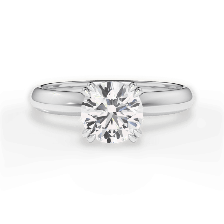 The Tallulah Round Cut Platinum Solitaire Knife-Edge Tulip Engagement Ring