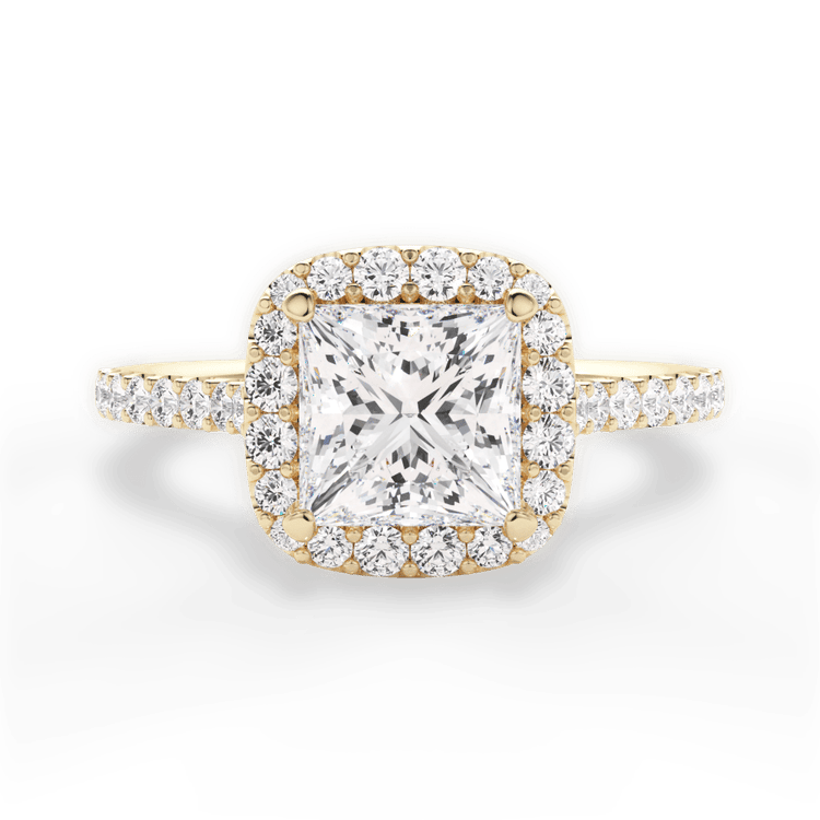 The Aria Pear Shaped 18kt Yellow Gold Halo Diamond Engagement Ring