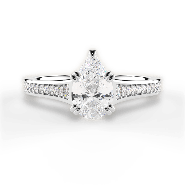The Evita Princess Cut Platinum Micropavé Diamond Band Engagement Ring