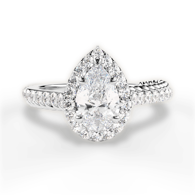 The Xiomara Princess Cut Platinum Two-Sided Split Diamond Engagement Ring