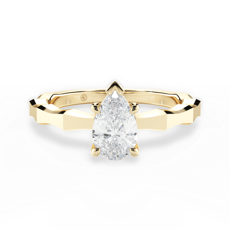 The Maddie Princess Cut 18kt Yellow Gold Octagon Solitaire Engagement Ring