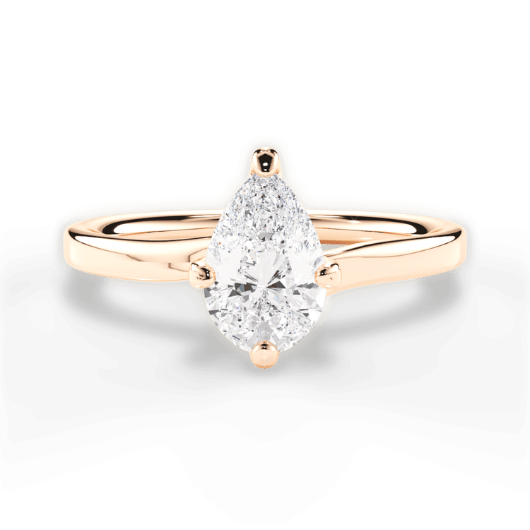 The Evelyn Princess Cut 18kt Rose Gold Solitaire Kite Set Swirl Engagement Ring