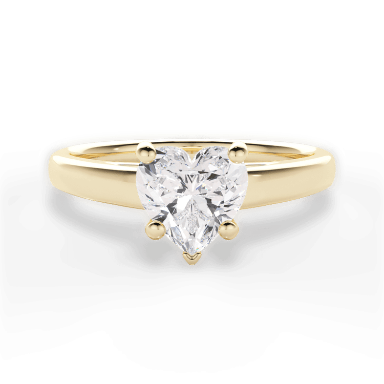 The Athena Heart Shaped 18kt Yellow Gold Solitaire Cathedral Engagement Ring