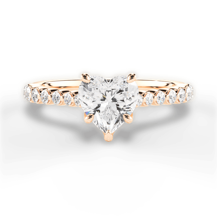The Mikaela Heart Shaped 18kt Rose Gold Floating Diamond Engagement Ring