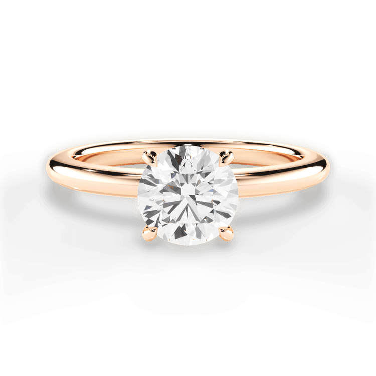 The Maude Round Cut 18kt Rose Gold Classic Solitaire Engagement Ring
