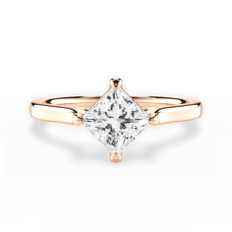 The Kat Pear Shaped 18kt Rose Gold Kite-Set Solitaire Engagement Ring
