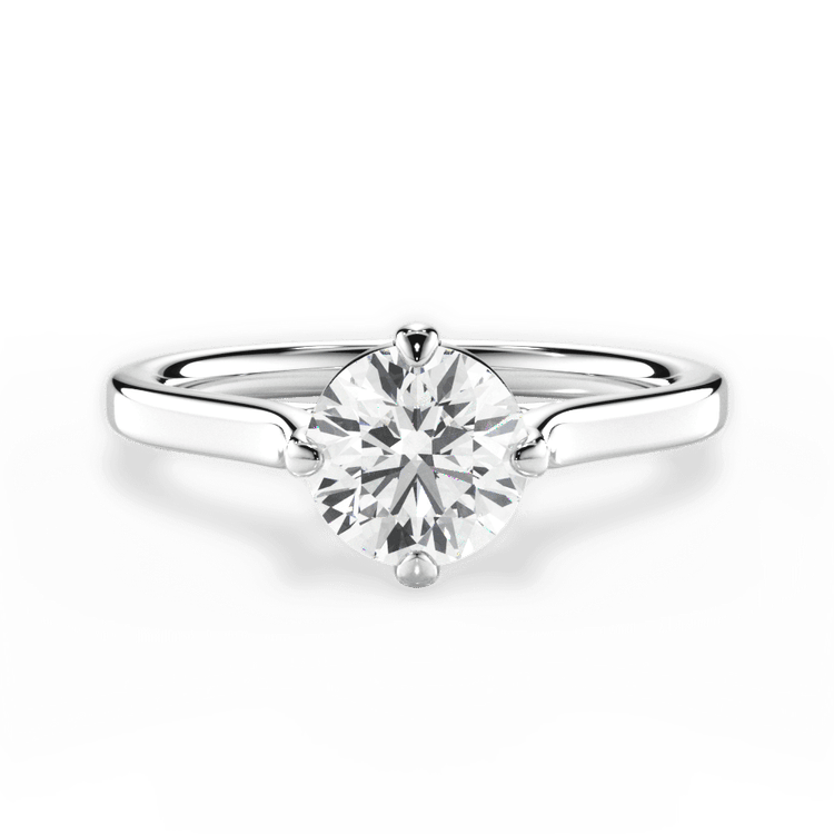 The Kat Round Cut Platinum Kite-Set Solitaire Engagement Ring