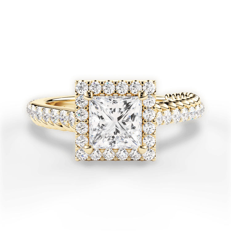 The Xiomara Pear Shaped 18kt Yellow Gold Two-Sided Split Diamond Engagement Ring