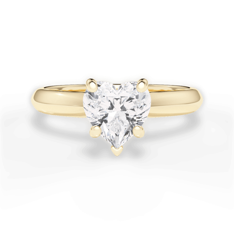 The Zoya Heart Shaped 18kt Yellow Gold Solitaire Knife-Edge Engagement Ring
