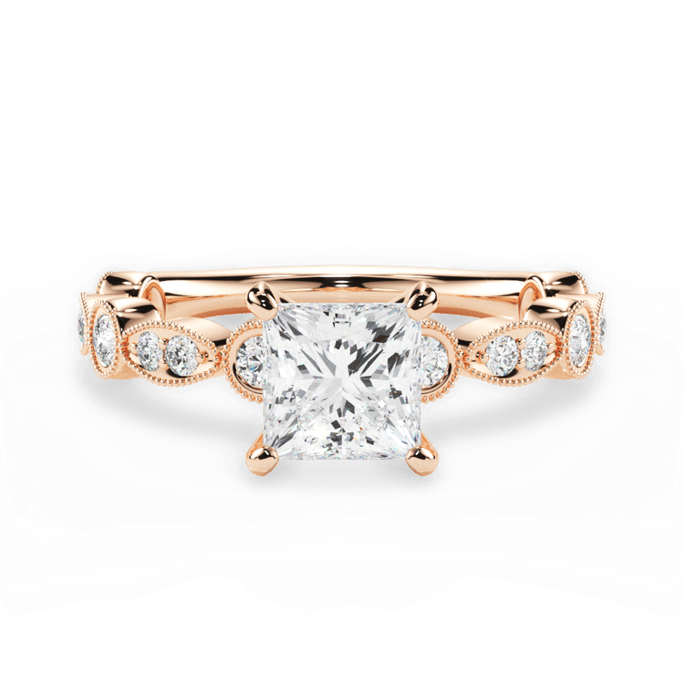 The Ciela Pear Shaped 18kt Rose Gold Split Double Band Solitaire Engagement Ring