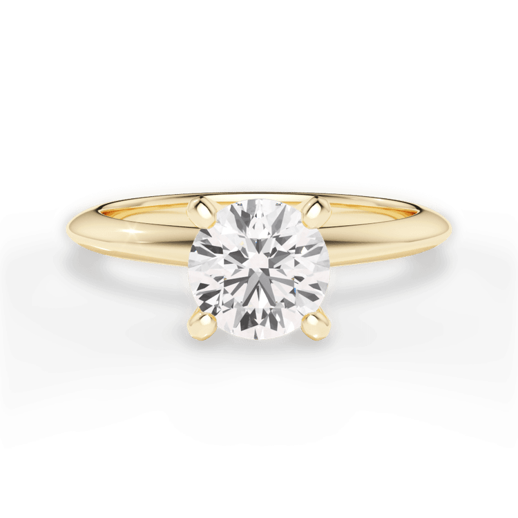 The Sybil Round Cut 18kt Yellow Gold Solitaire Knife-Edge Engagement Ring