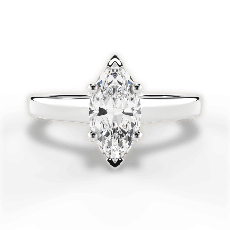 The Lily Marquise Cut Platinum Solitaire Tulip Cathedral Engagement Ring