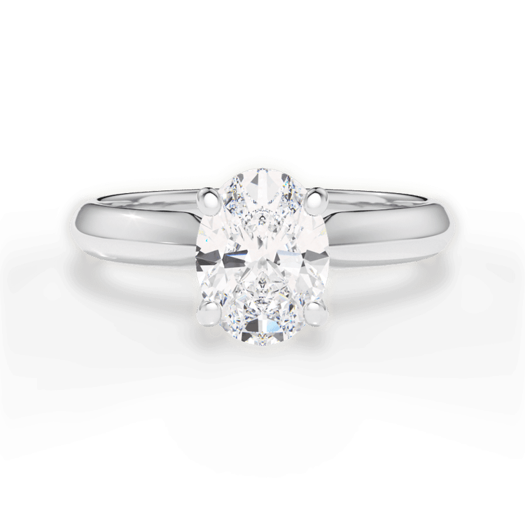 The Ottilie Oval Cut Platinum Solitaire Knife-Edge Engagement Ring