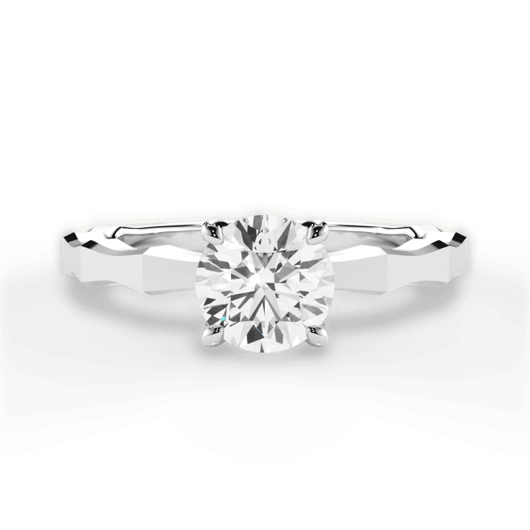 The Maddie Round Cut Platinum Octagon Solitaire Engagement Ring