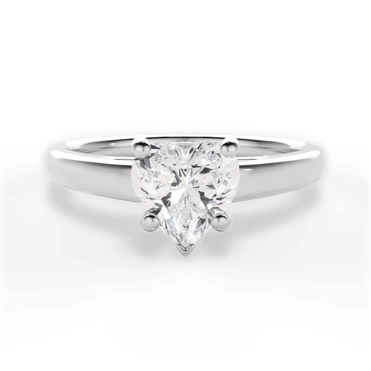 The Siena Heart Shaped Platinum Solitaire Cathedral Engagement Ring