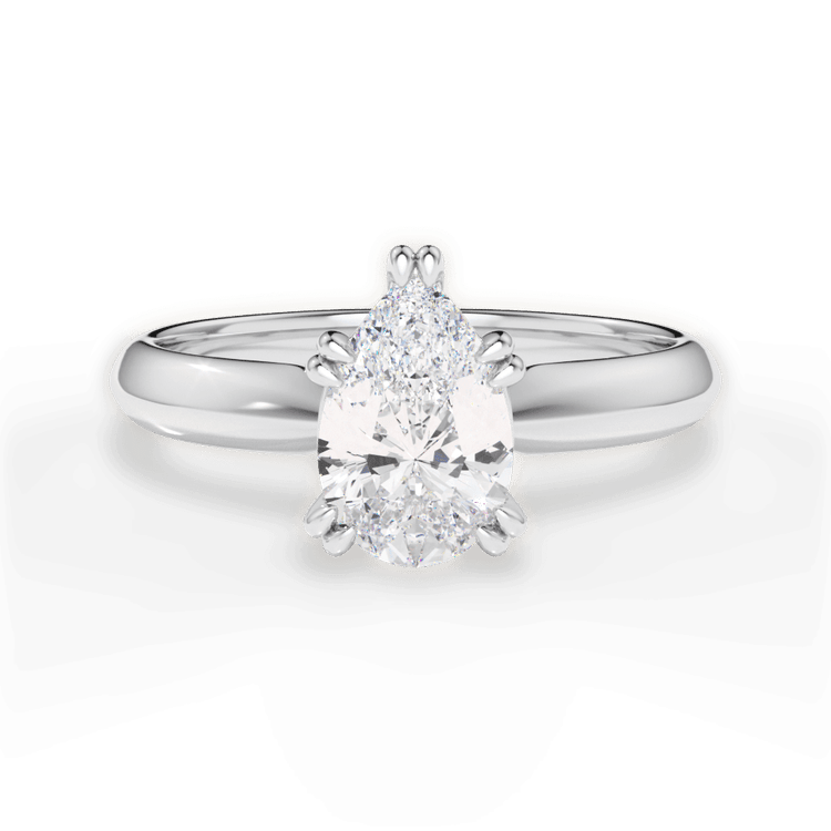 The Tallulah Princess Cut Platinum Solitaire Knife-Edge Tulip Engagement Ring