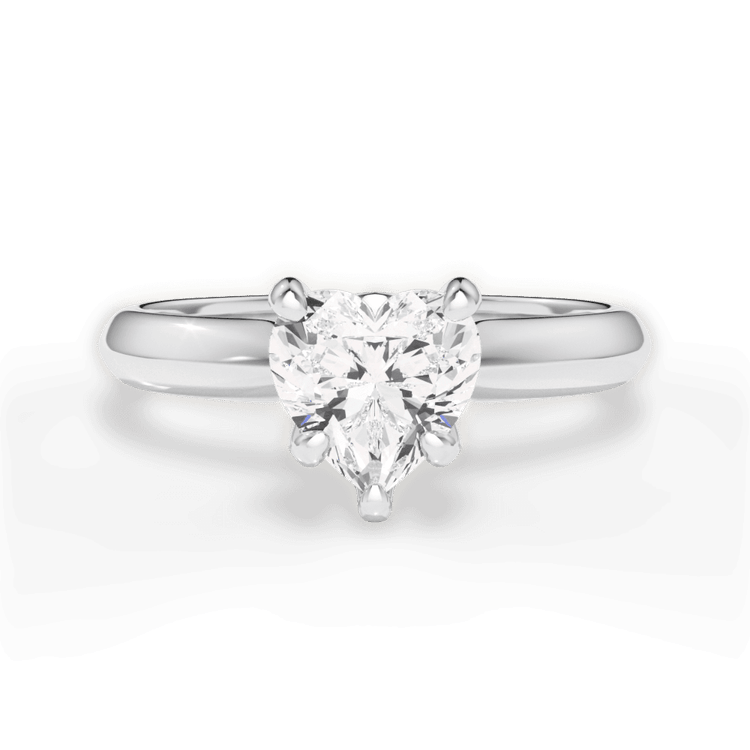 The Althea Heart Shaped Platinum Solitaire Knife-Edge Engagement Ring