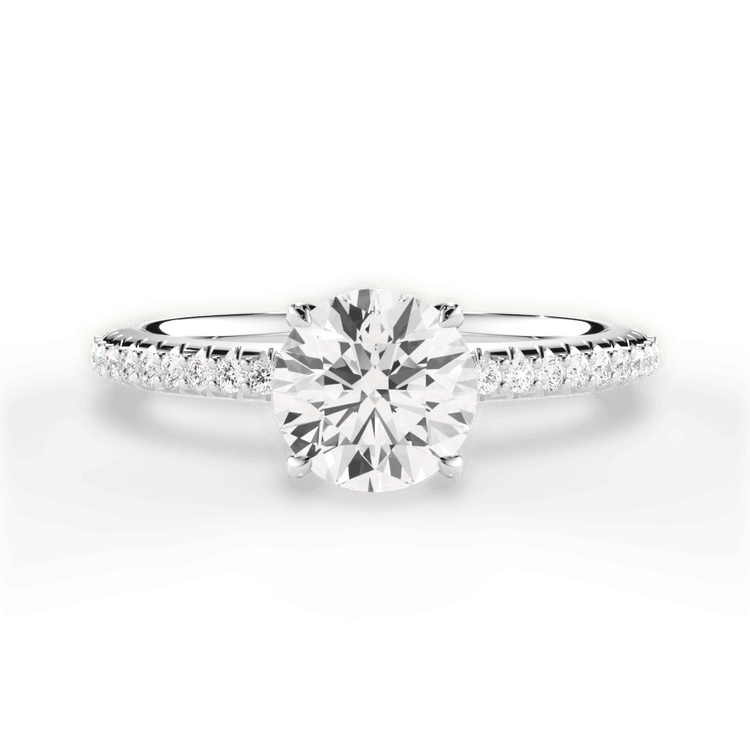 The Glady Round Cut Platinum Petite Diamond Collar Engagement Ring