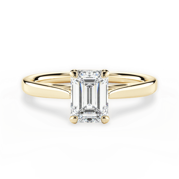 The Vera Emerald Cut 18kt Yellow Gold Solitaire Engagement Ring