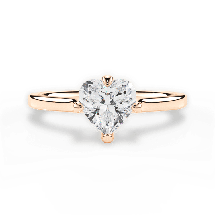 The Kat Heart Shaped 18kt Rose Gold Kite-Set Solitaire Engagement Ring