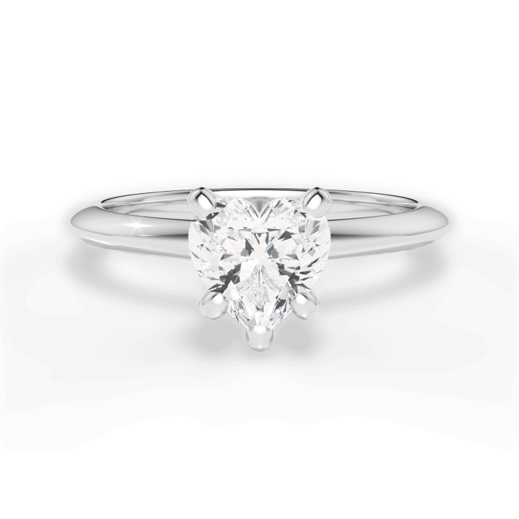 The Milena Heart Shaped Platinum Solitaire Knife-Edge Engagement Ring