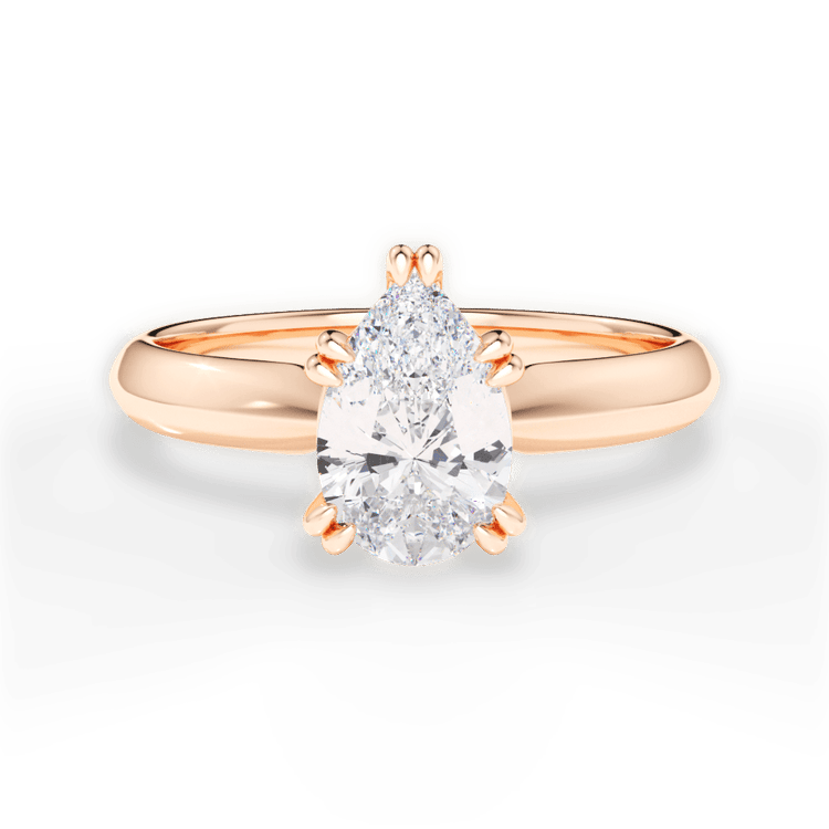 The Romie Princess Cut 18kt Rose Gold Solitaire Knife-Edge Tulip Engagement Ring