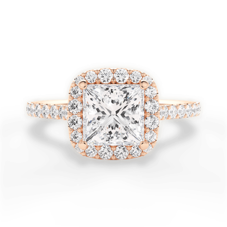 The Aria Pear Shaped 18kt Rose Gold Halo Diamond Engagement Ring