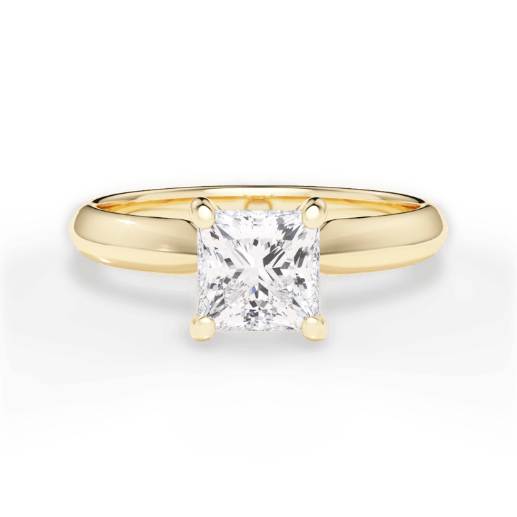 The Zoya Pear Shaped 18kt Yellow Gold Solitaire Knife-Edge Engagement Ring