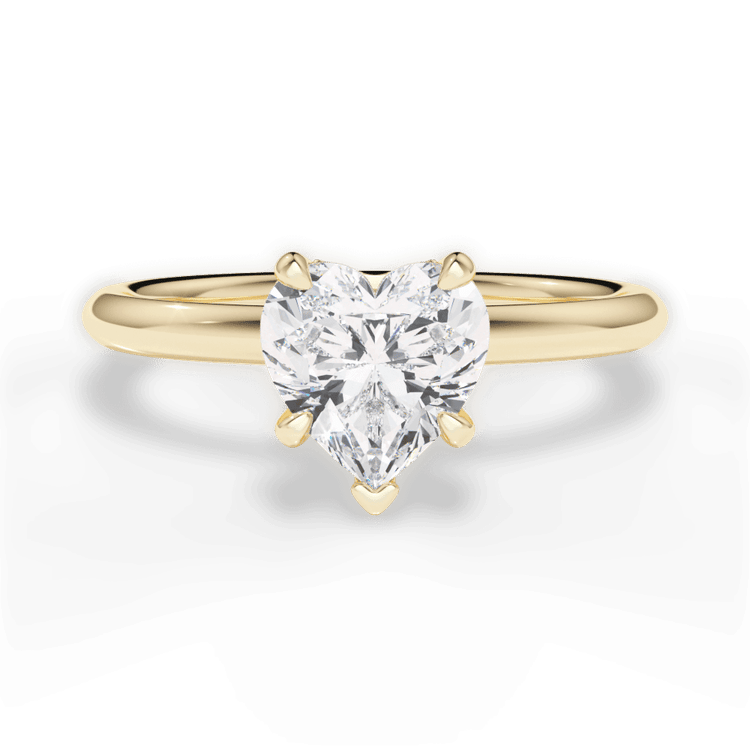 The Stella Heart Shaped 18kt Yellow Gold Classic Solitaire Engagement Ring with Hidden Halo