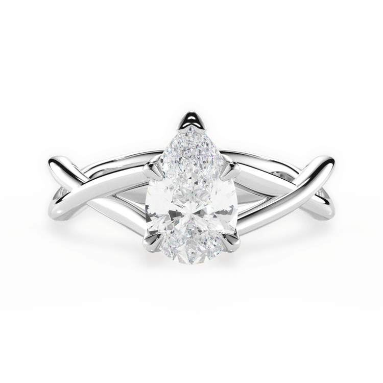 The Carmella Princess Cut Platinum Open-Twist Solitaire Engagement Ring
