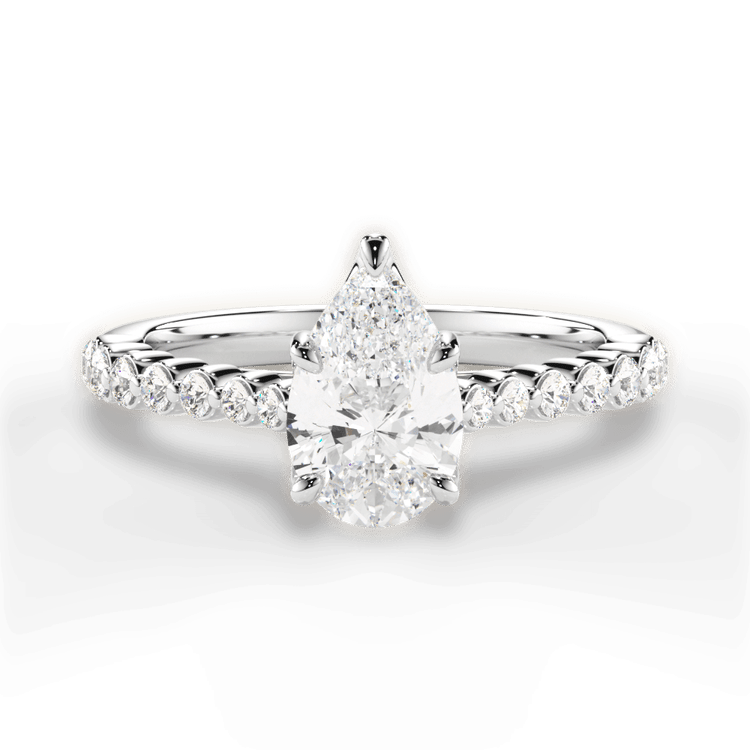 The Mikaela Princess Cut Platinum Floating Diamond Engagement Ring