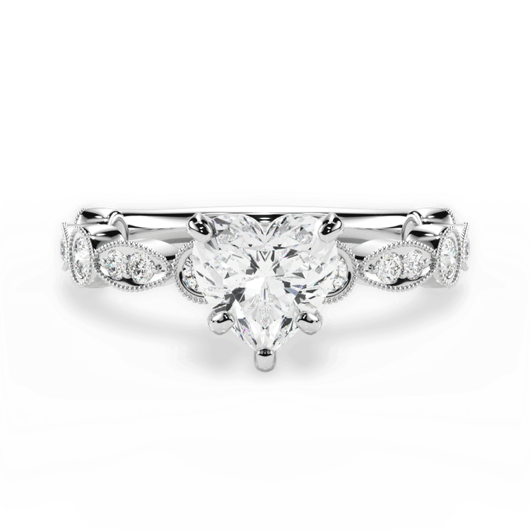 The Ciela Heart Shaped Platinum Split Double Band Solitaire Engagement Ring