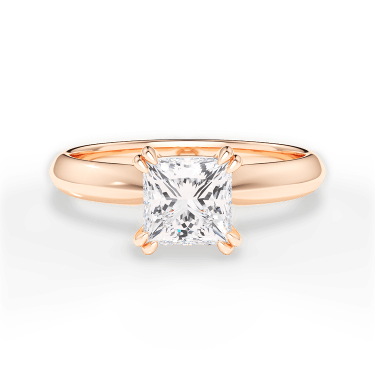 The Romie Pear Shaped 18kt Rose Gold Solitaire Knife-Edge Tulip Engagement Ring