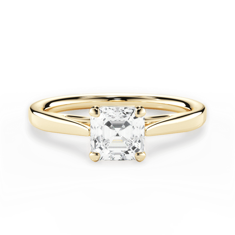 The Vera Asscher Cut 18kt Yellow Gold Solitaire Engagement Ring