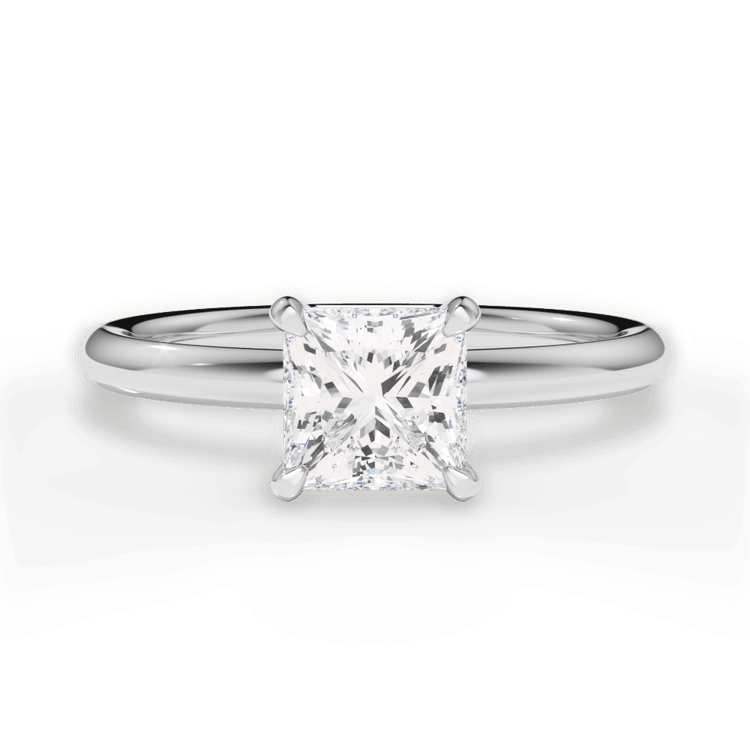 The Stella Pear Shaped Platinum Classic Solitaire Engagement Ring with Hidden Halo