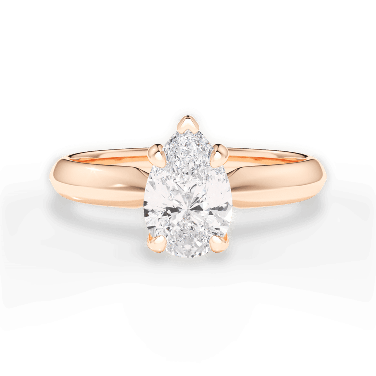 The Kora Pear Cut 18kt Rose Gold Solitaire Knife-Edge Engagement Ring