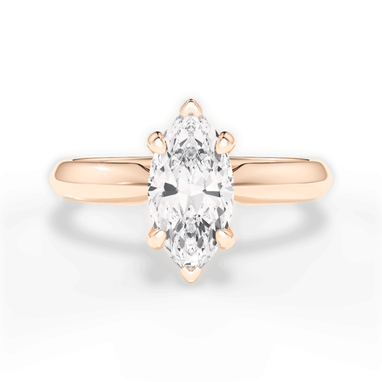 The Kora Marquise Cut 18kt Rose Gold Solitaire Knife-Edge Engagement Ring