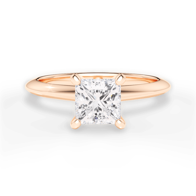 The Sybil Pear Shaped 18kt Rose Gold Solitaire Knife-Edge Engagement Ring