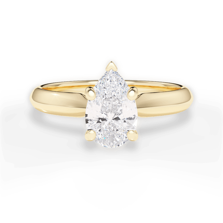 The Zoya Princess Cut 18kt Yellow Gold Solitaire Knife-Edge Engagement Ring