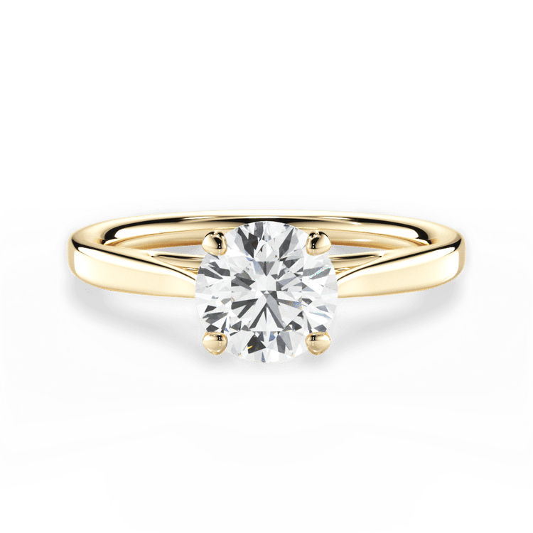 The Vera Round Cut 18kt Yellow Gold Solitaire Engagement Ring