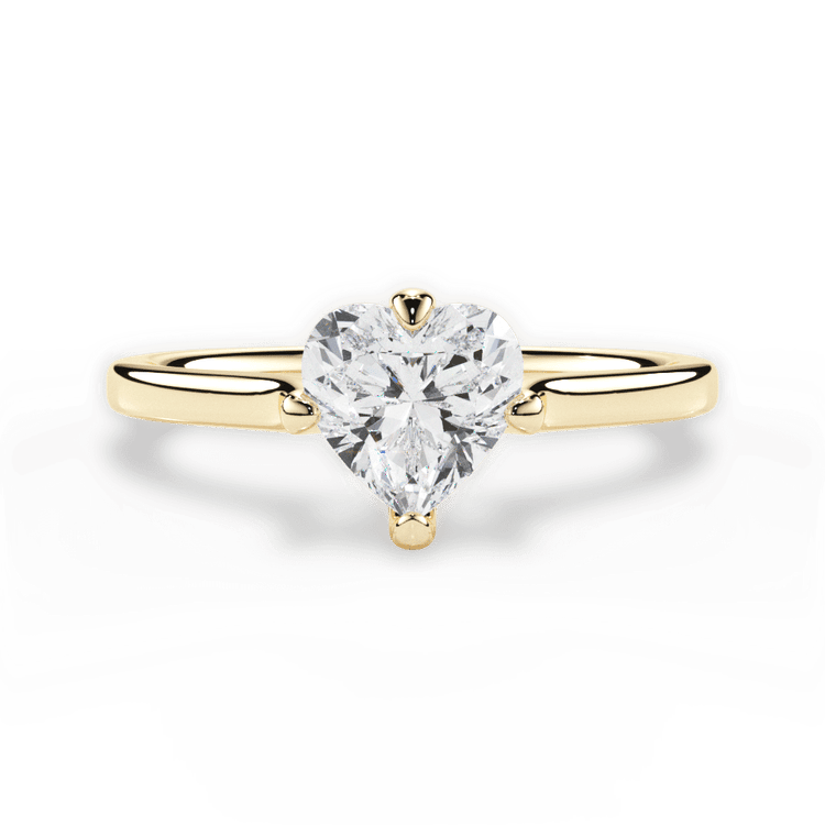 The Kat Heart Shaped 18kt Yellow Gold Kite-Set Solitaire Engagement Ring